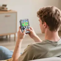 Портативная игровая консоль GA40 с вертикальным экраном, 400 встроенных игр, компактная ретро консоль для детей и взрослых