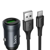 Автомобильное заряд. устр. Hoco Z62 с шнуром USB-A/Type-C 1USB 18W
