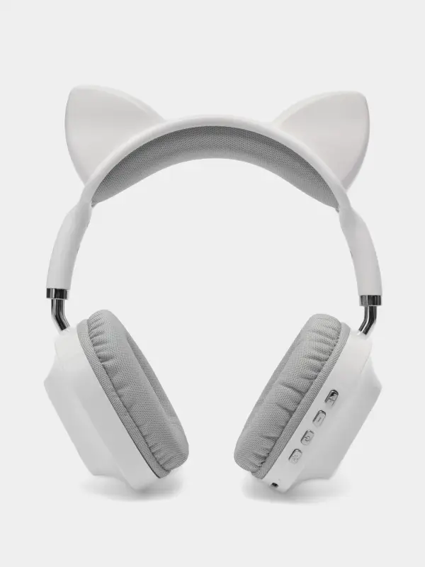 Наушники беспроводные полноразмерные светящиеся с ушками Hoco ESD13, белые