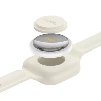 Беспроводная метка GPS трекер маячок AirTag Hoco E91E Tiger для iphone с серым ремешком