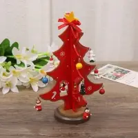 Елка деревянная настольная с игрушками, 23 см Елка деревянная настольная с игрушками, 23 см