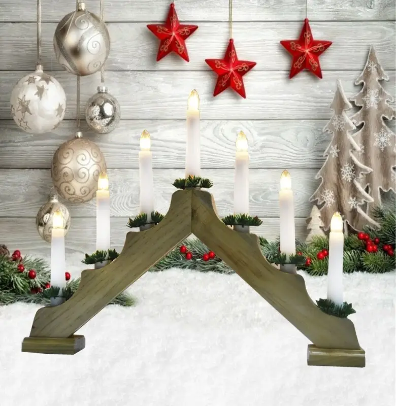 Рождественская горка 7 свечей дерев. Рождественская горка 7 свечей дерев.