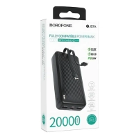 Повербанк 20000mAh, встроенные кабели Lightning и Type-C