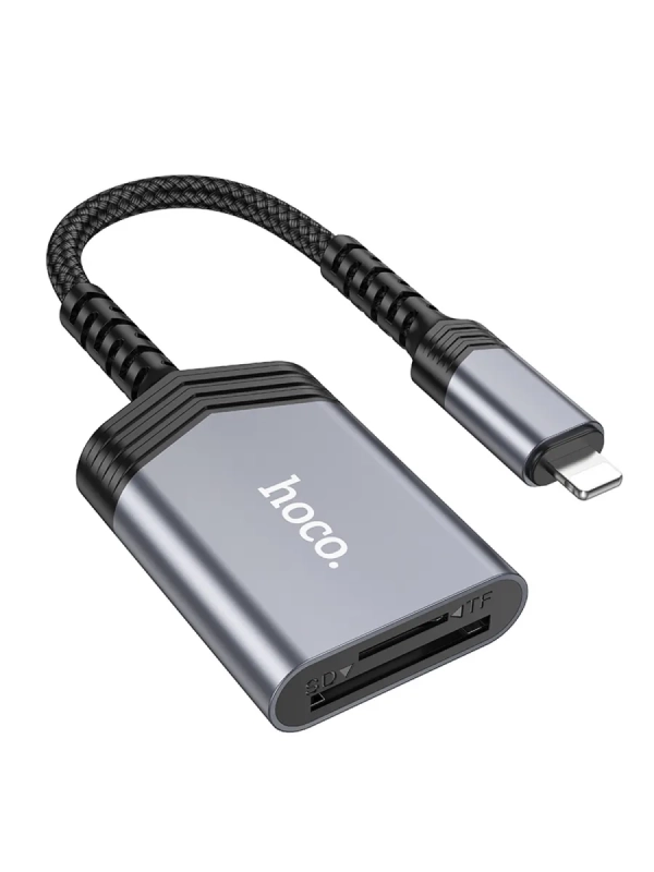 Картридер 2 в 1, Lightning, UA25, HOCO, поддержка TF/SD Картридер 2 в 1, Lightning, UA25, HOCO, поддержка TF/SD