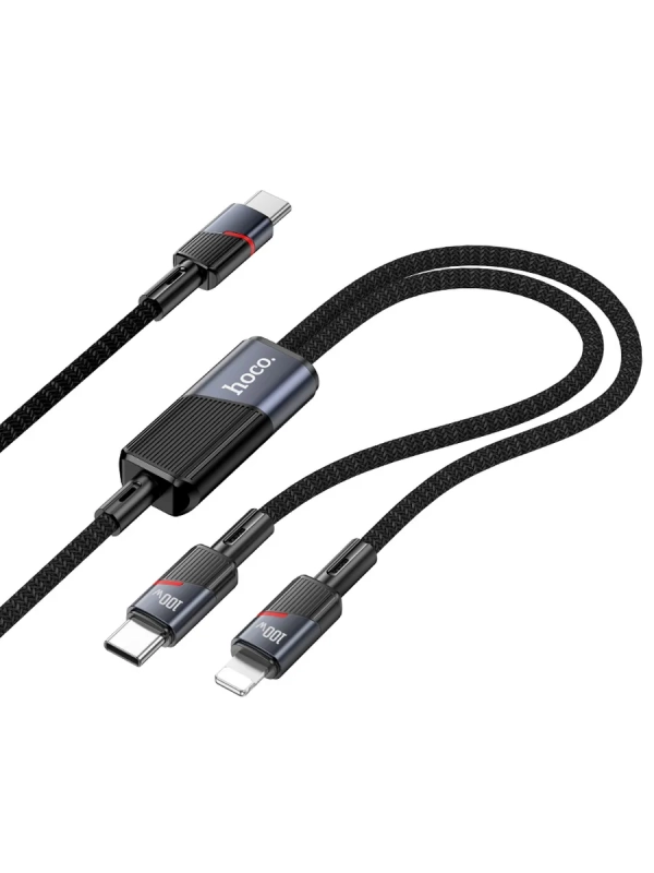 Кабель с 1 Type-C на 1 Type-C и 1 Lightning, U139