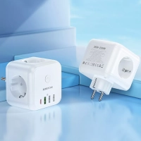 сетевой фильтр с 3 розетками (PD20W/1C3A)(EU/GER) Borofone BAC10 (white)