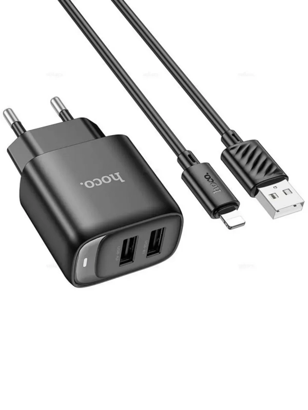 Сетевое зарядное устройство Hoco C141A с кабелем для iPhone Сетевое зарядное устройство Hoco C141A с кабелем для iPhone