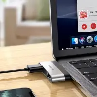 Адаптер переходник OTG BOROFONE DH2 Type-C to USB3.0 + HDMI (1 USB 3.0 + 1 HDMI)