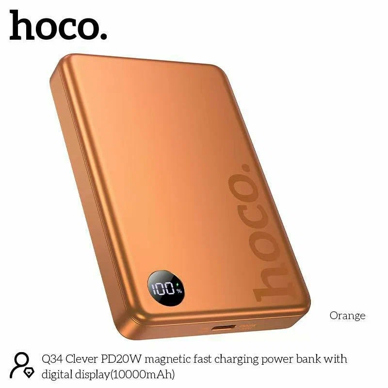 Внешний аккумулятор Hoco Q34 МagSafe Cosmic Orange 10000mAh Type-C