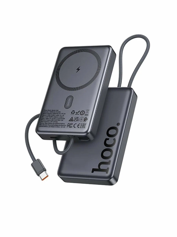 Внешний аккумулятор / повербанк Hoco Q44 10000mAh PD 20W с функцией Magsafe, встроенный кабель Type-C 20W Внешний аккумулятор / повербанк Hoco Q44 10000mAh PD 20W с функцией Magsafe, встроенный кабель Type-C 20W
