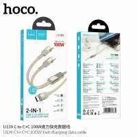 Кабель Hoco U139 Type-C 2в1 (Type-C+Type-C)100W1.2m
