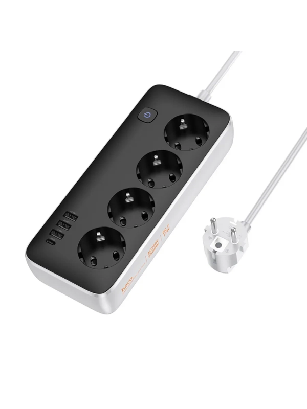 Сетевой фильтр на 4 розеток+3 USB+1 PD, 3м, AC21, HOCO Сетевой фильтр на 4 розеток+3 USB+1 PD, 3м, AC21, HOCO
