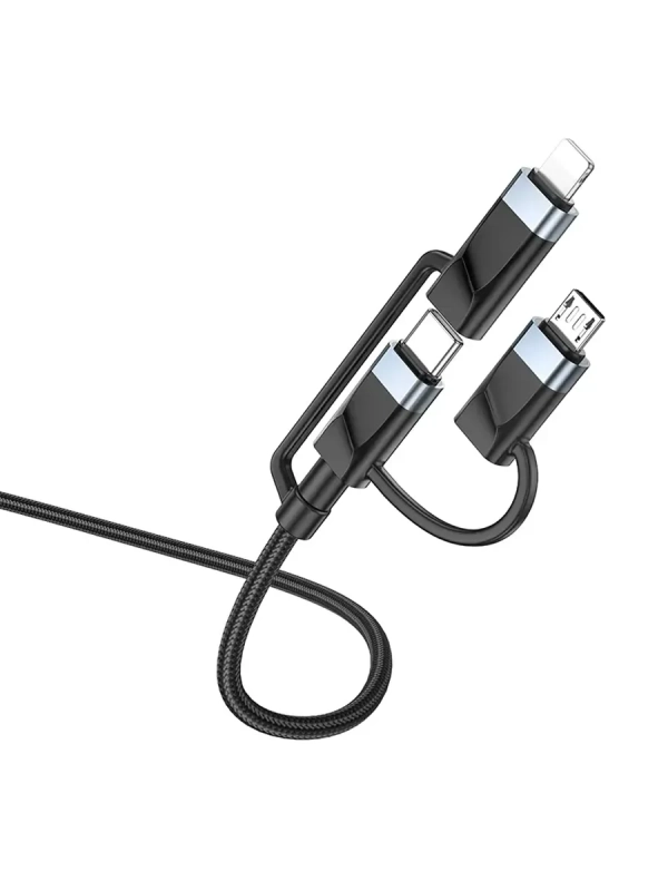 Кабель BU51 Type-C/USB-Type-C/Lightning/MicroUSB, 2м, черный Кабель BU51 Type-C/USB-Type-C/Lightning/MicroUSB, 2м, черный