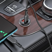 Зарядка в авто (USB+Type-C) + кабель Type-C to Type-C 1 м