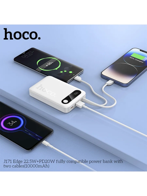 Внешний Аккумулятор Hoco J171 10000 mAh (22.5W, 20W, PD, Type-C, кабель Type-C, LCD)
