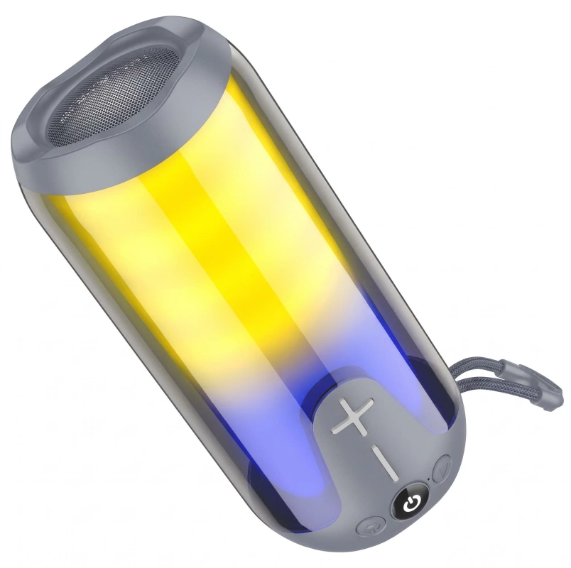 Портативная колонка BOROFONE BR33 (Bluetooth/USB/TF/AUX/светящаяся/5Вт) серая