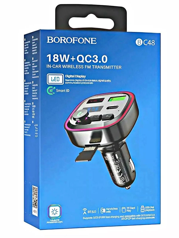 Автомобильный FM-трансмиттер BOROFONE BC48 Автомобильный FM-трансмиттер BOROFONE BC48