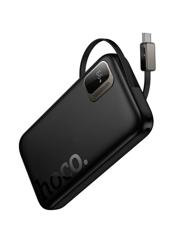Универсальный Доп. Аккумулятор 10000mAh, Q51, HOCO, выход 1 PD (20W), кабель-рулетка Type-C