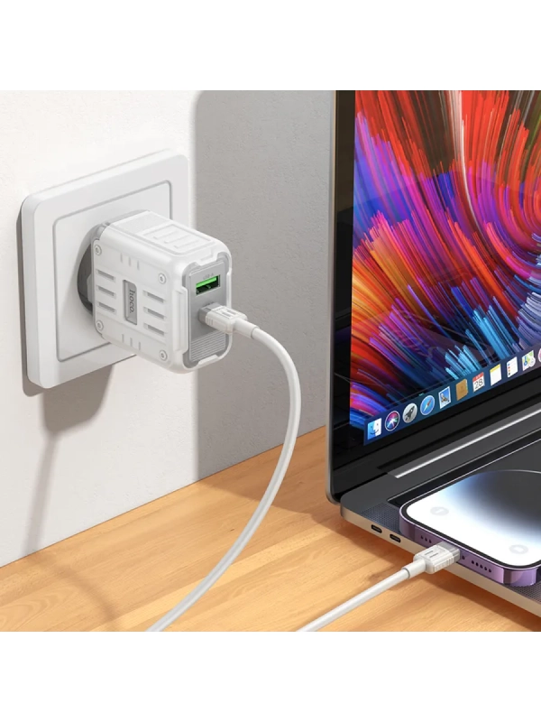 Сетевое зарядное устройство, 1 USB 3.0 QC+1 PD 45W (C136A) Сетевое зарядное устройство, 1 USB 3.0 QC+1 PD 45W (C136A)