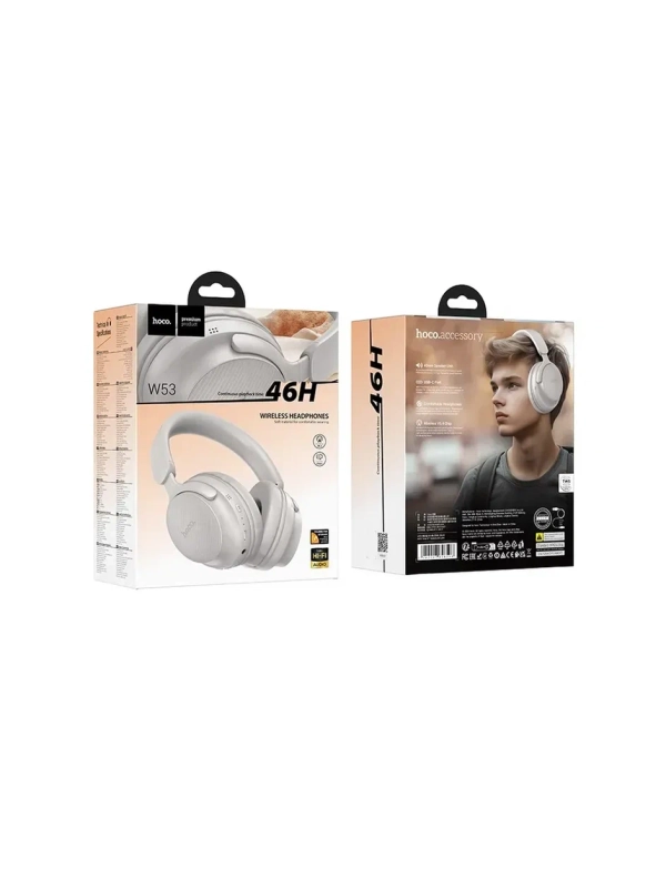 Наушники полноразмерные HOCO W53, Bluetooth, цвет: серый