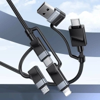 Кабель BU51 Type-C/USB-Type-C/Lightning/MicroUSB, 2м, черный