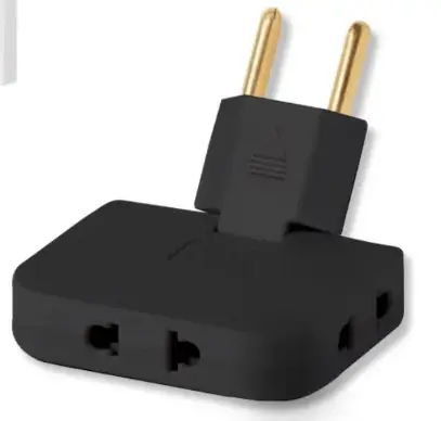 Тройник для розетки плоский поворотный 180, переходник