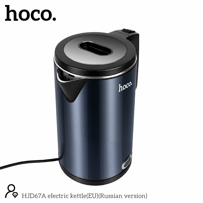 Электрочайник черный металлический hoco HJD67A 1,8 литра
