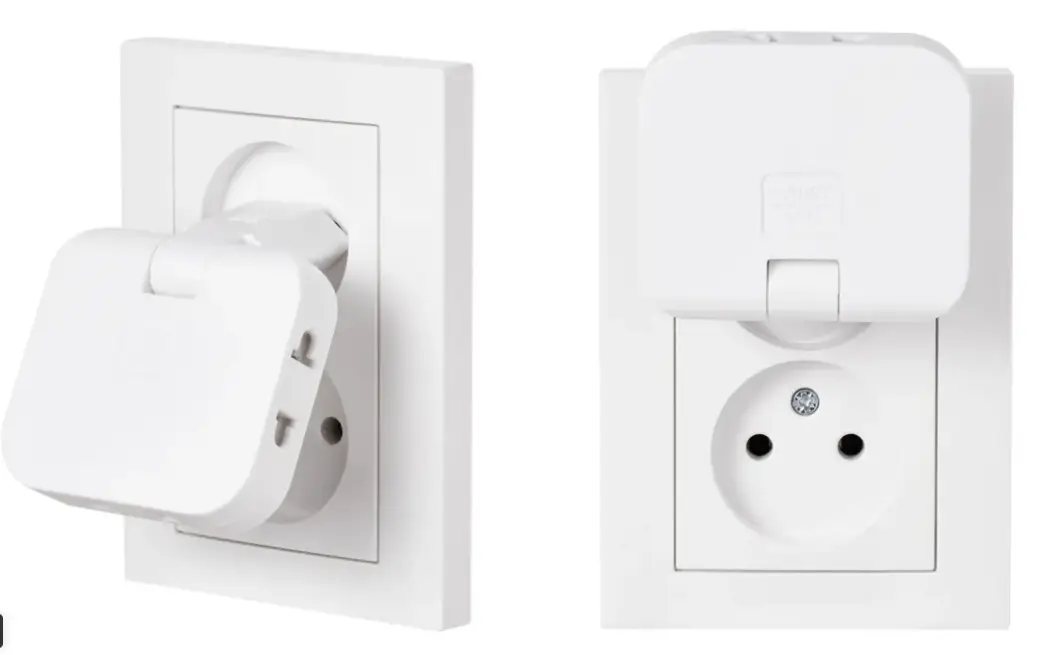 Тройник для розетки плоский поворотный 180, переходник