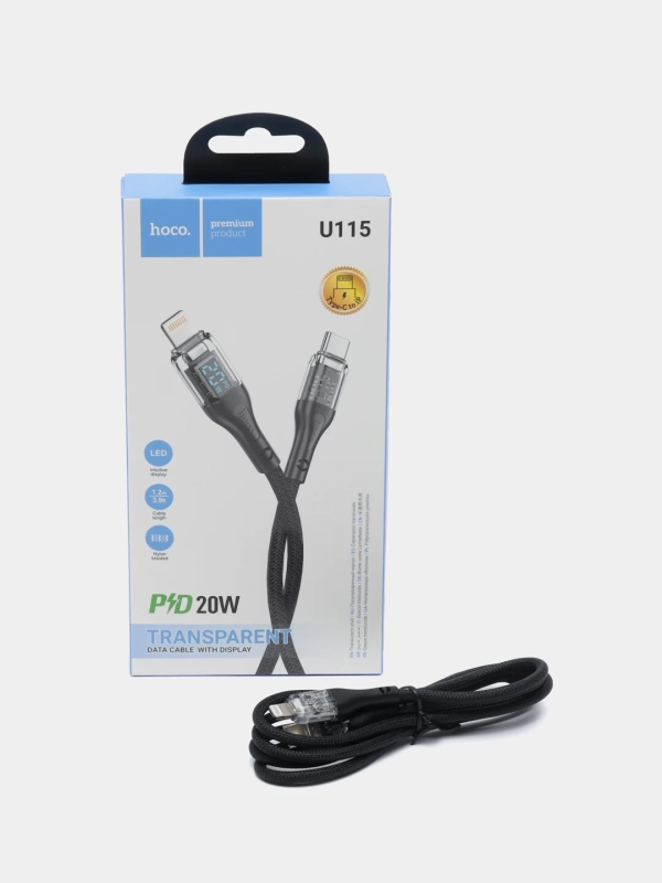 hoco Кабель для мобильных устройств Apple Lightning/USB Type-C, черный hoco Кабель для мобильных устройств Apple Lightning/USB Type-C, черный