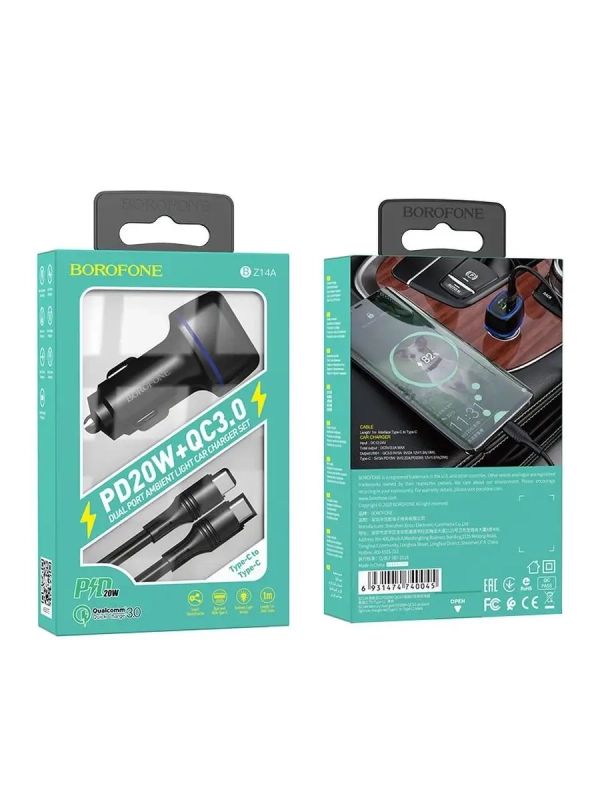 Зарядка для телефона в машину USB Type-С 3А PD20W Зарядка для телефона в машину USB Type-С 3А PD20W