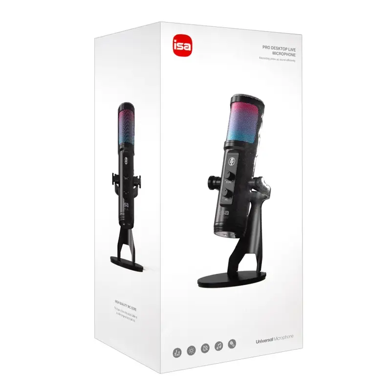 Микрофон игровой для стриминга RGB с подсветкой WM-U60 ISA