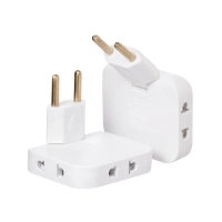 Тройник для розетки плоский поворотный 180, переходник