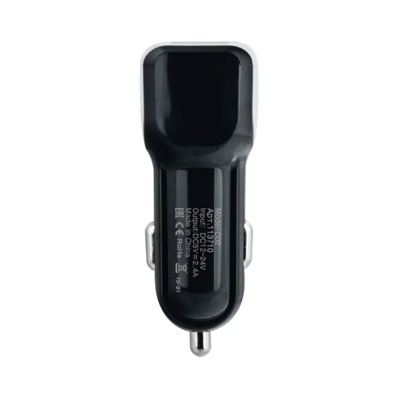 Автомобильное зарядное устройство с кабелем USB на Type-C + 2 USB 2A C02 ISA черное