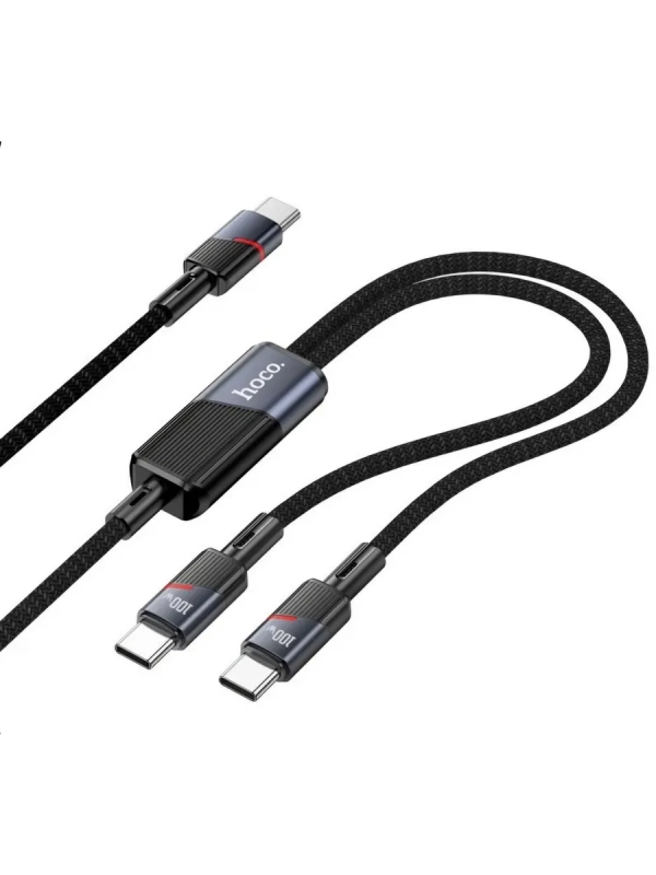 Кабель Hoco U139 Type-C 2в1 (Type-C+Type-C)100W1.2m