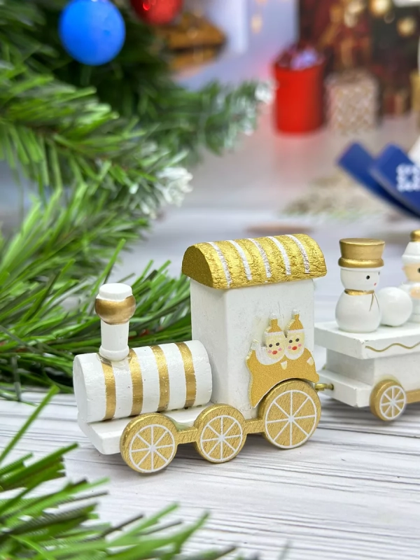 Новогодний паровозик 3 вагонч.20*5см Новогодний паровозик 3 вагонч.20*5см