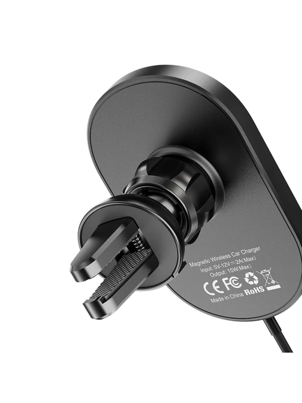 Автодержатель CA90 с беспроводной зарядкой HOCO черный