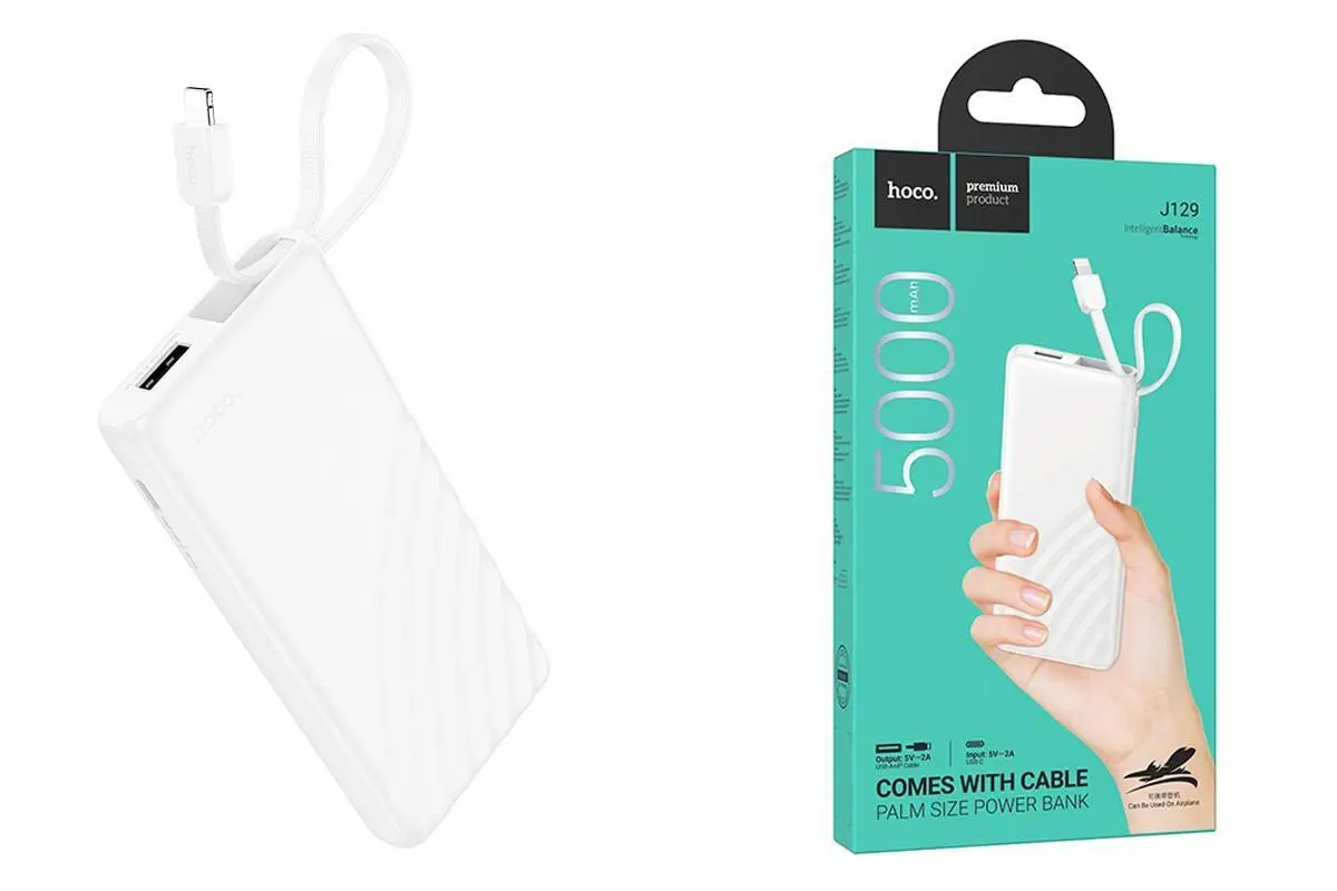 Универсальный дополнительный аккумулятор Power Bank HOCO J129 (5000 mAh) Универсальный дополнительный аккумулятор Power Bank HOCO J129 (5000 mAh)
