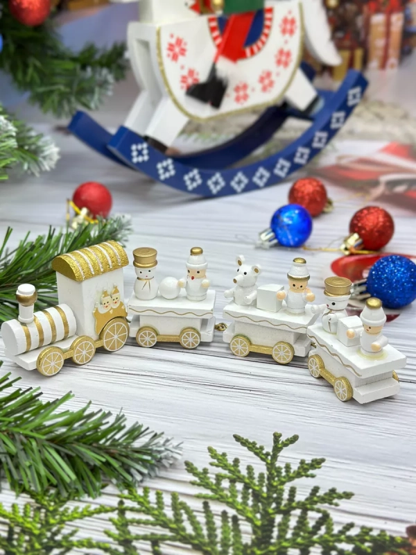 Новогодний паровозик 3 вагонч.20*5см Новогодний паровозик 3 вагонч.20*5см