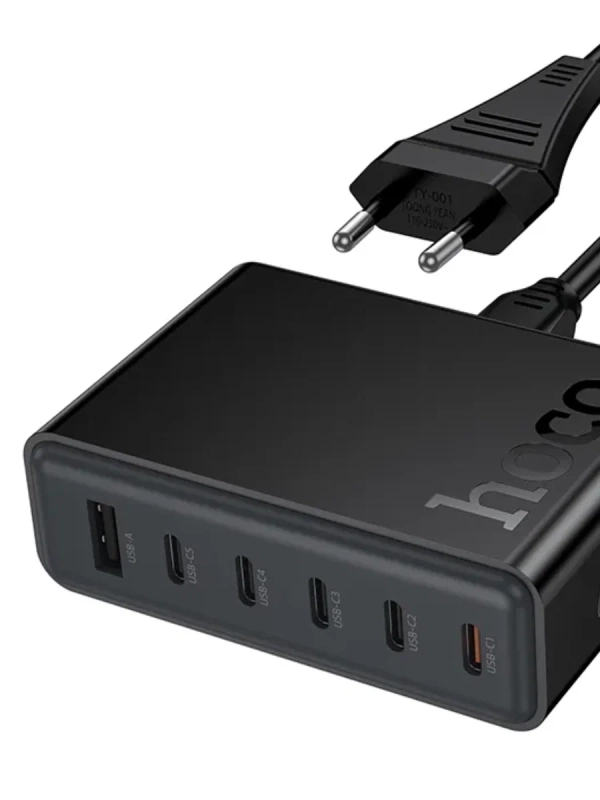 Зарядное устройство HOCO, C150A PD45W, для 6 устройств, 4 порта Type-C, 1 порт USB, кабель