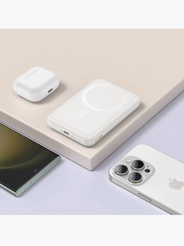 Быстрая зарядка. Беспроводной повербанк Hoco J141 10000 mAh ,белый Быстрая зарядка. Беспроводной повербанк Hoco J141 10000 mAh ,белый