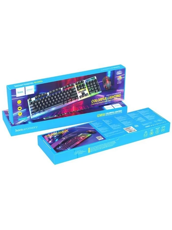 Набор проводной игровой Hoco GM18 клавиатура+мышь, подсветка Набор проводной игровой Hoco GM18 клавиатура+мышь, подсветка