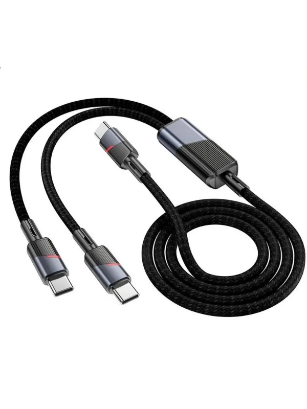 Кабель Hoco U139 Type-C 2в1 (Type-C+Type-C)100W1.2m