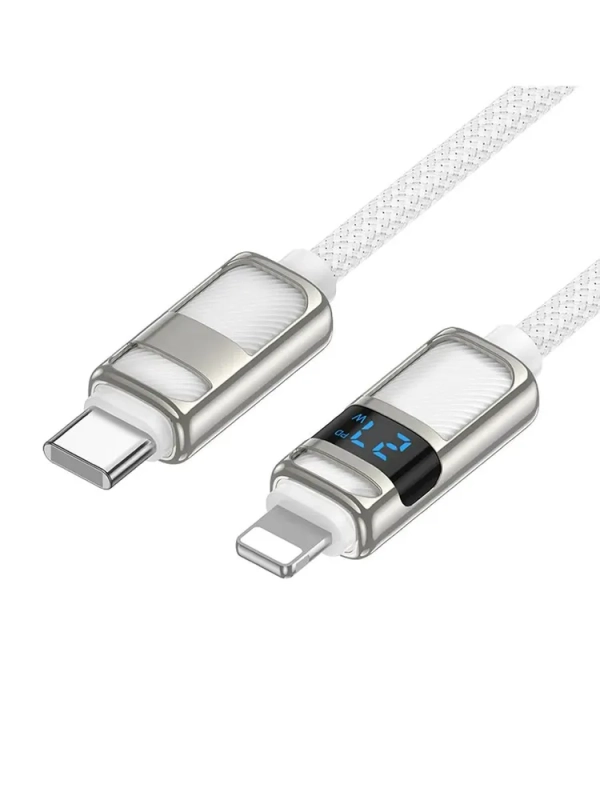 Кабель HOCO U137 120см, 27Вт, белый, LED Кабель HOCO U137 120см, 27Вт, белый, LED