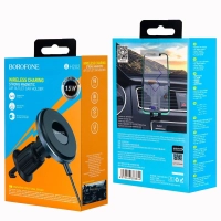Автомобильный держатель с беспроводной зарядкой BOROFONE BH202, в девлектор, 15W