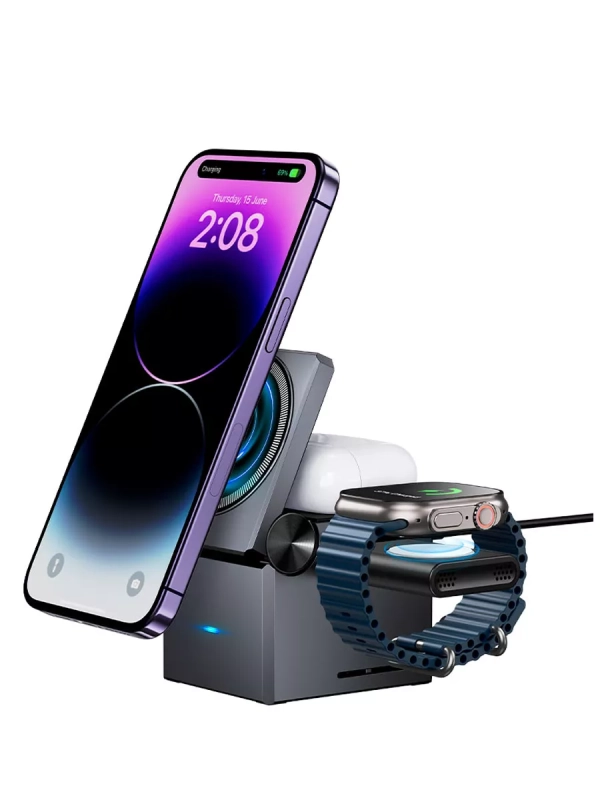 Беспроводная зарядная станция HOCO CQ8 3 в 1 Беспроводная зарядная станция HOCO CQ8 3 в 1