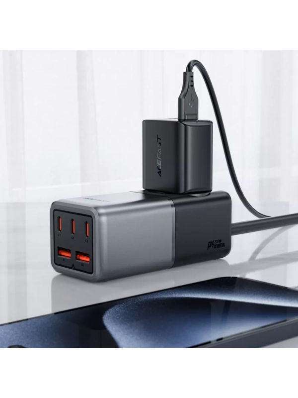 Зарядное устройство Z2 PD75W GaN (3*USB-C+2*USB-A) EU