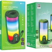 Портативная колонка BOROFONE BR33 (Bluetooth/USB/TF/AUX/светящаяся/5Вт) зеленая