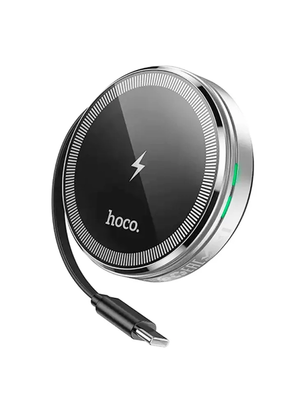 Беспроводное зарядное устройство Hoco CQ18 MagSafe для iPhone и iWatch, серебристое Беспроводное зарядное устройство Hoco CQ18 MagSafe для iPhone и iWatch, серебристое