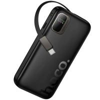 Универсальный Доп. Аккумулятор 10000mAh, Q51, HOCO, выход 1 PD (20W), кабель-рулетка Type-C