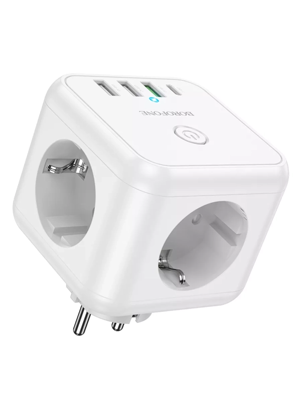 сетевой фильтр с 3 розетками (PD20W/1C3A)(EU/GER) Borofone BAC10 (white)
